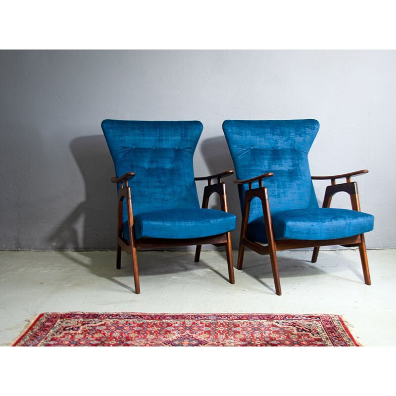 Pair of vintage Armchairs For Webe by  Louis Van Teeffelen 1950s