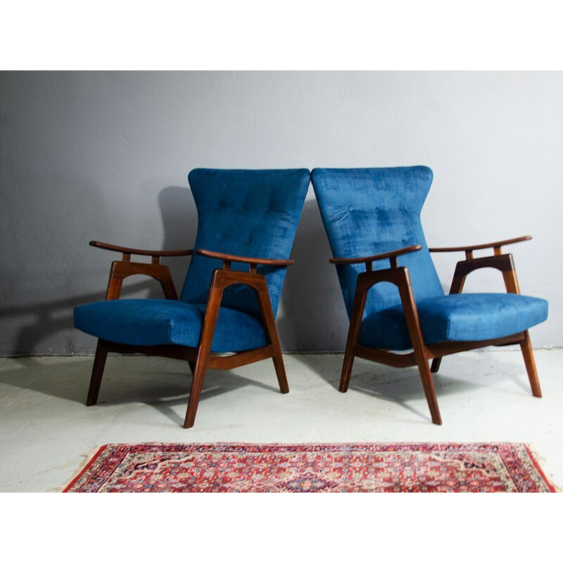 Pair of vintage Armchairs For Webe by  Louis Van Teeffelen 1950s