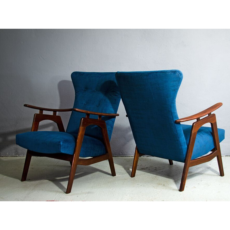 Pair of vintage Armchairs For Webe by  Louis Van Teeffelen 1950s