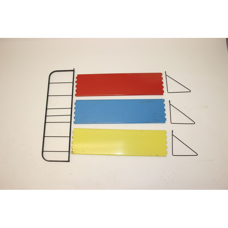 Vintage Pilastro wall rack yellow blue red
