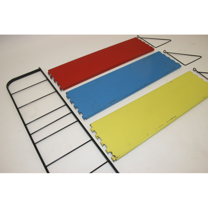 Vintage Pilastro wall rack yellow blue red