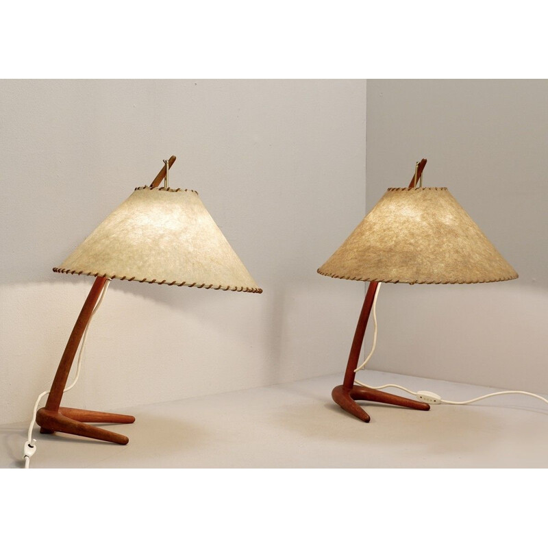 Vintage table lamps "Dornstab" by J.T. Kalmar For Kalmar Werkstatten Austria 1947