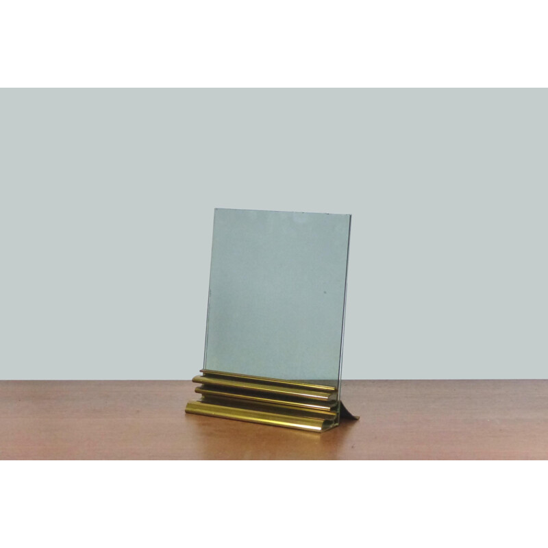 Vintage photo frame in folded brass and glass 