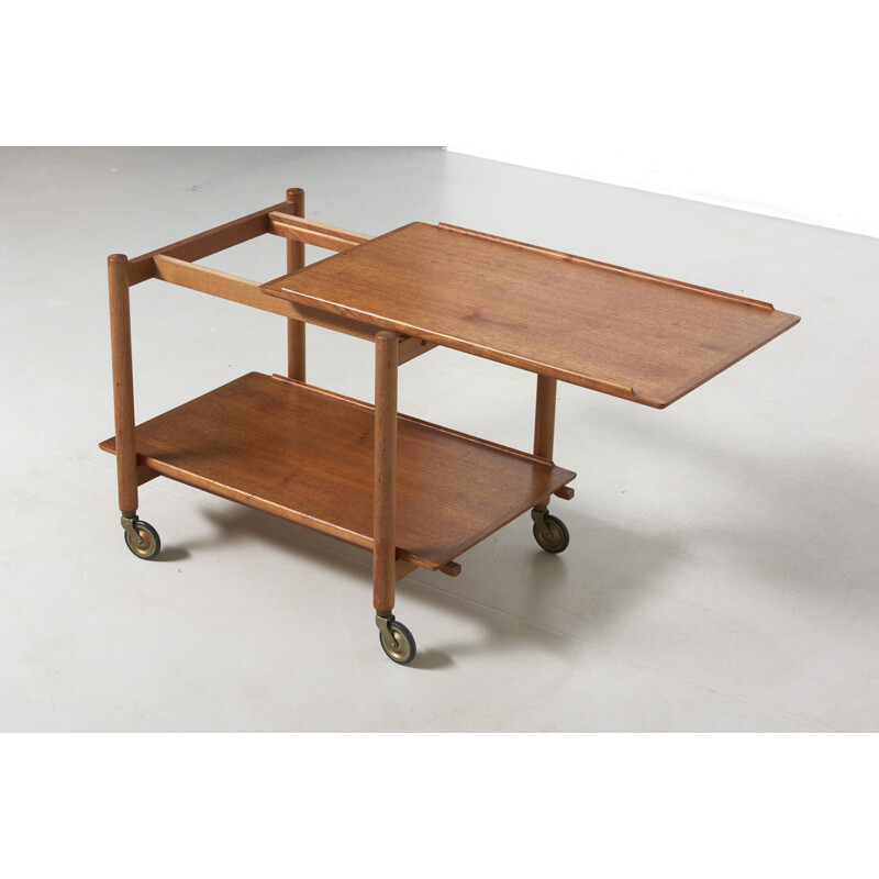Vintage Trolley with Extendable Tray by Poul Hundevad, Denmark - 1960s