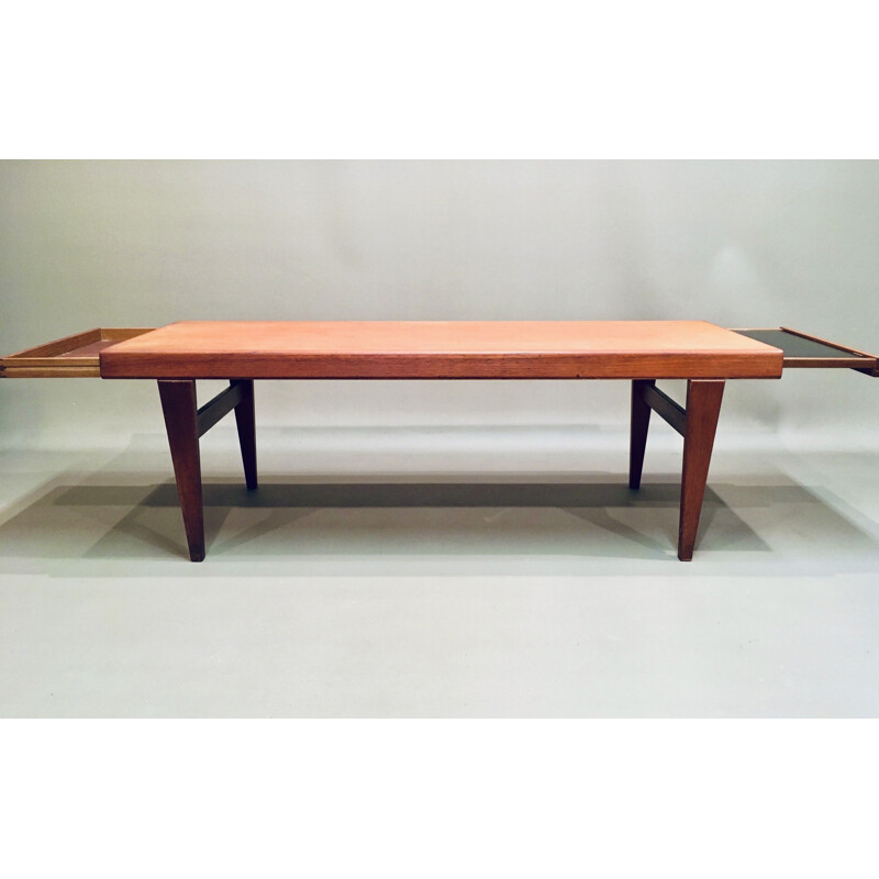 Table basse vintage teck Johannes Andersen scandinave 1950