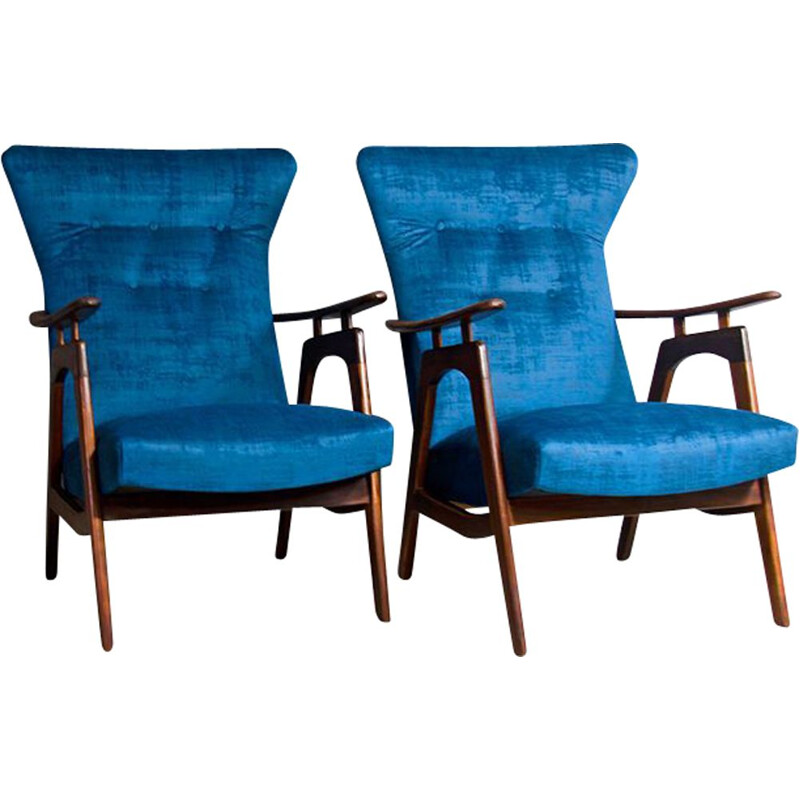 Pair of vintage Armchairs For Webe by  Louis Van Teeffelen 1950s