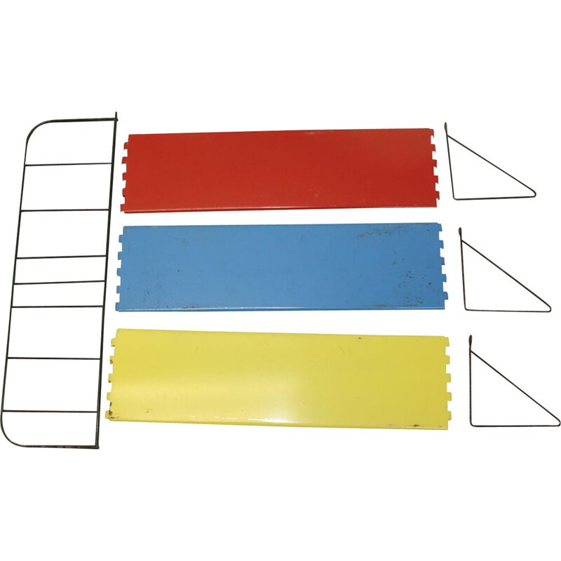 Vintage Pilastro wall rack yellow blue red