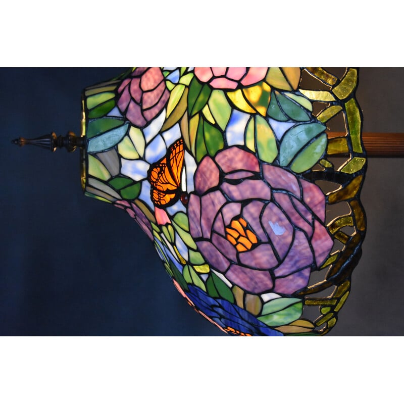 Vintage floor lamp with a butterfly Tiffany