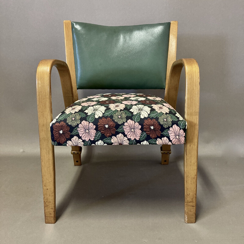 Fauteuil vintage Bow Wood en hêtre par Steiner 1950