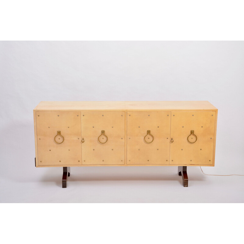 Vintage wooden sideboard by Aldo Tura, Italy 1970