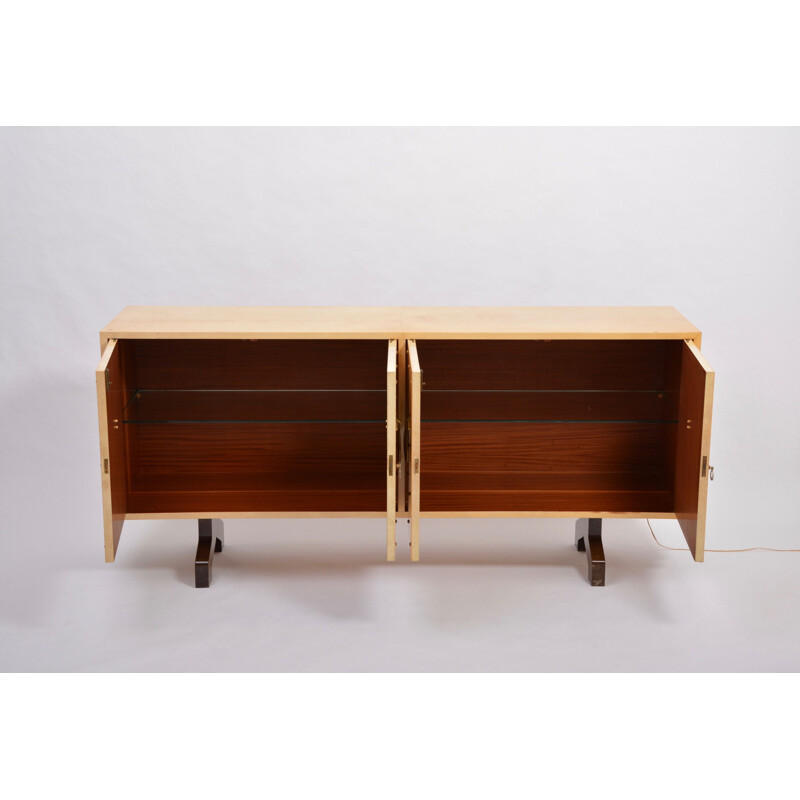 Vintage wooden sideboard by Aldo Tura, Italy 1970