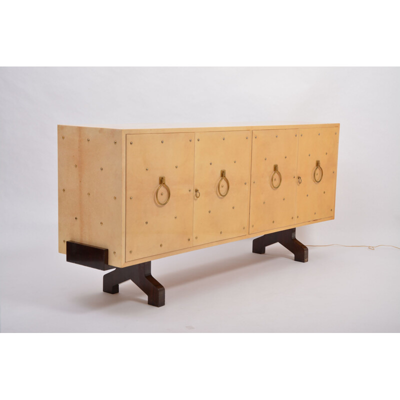 Vintage wooden sideboard by Aldo Tura, Italy 1970