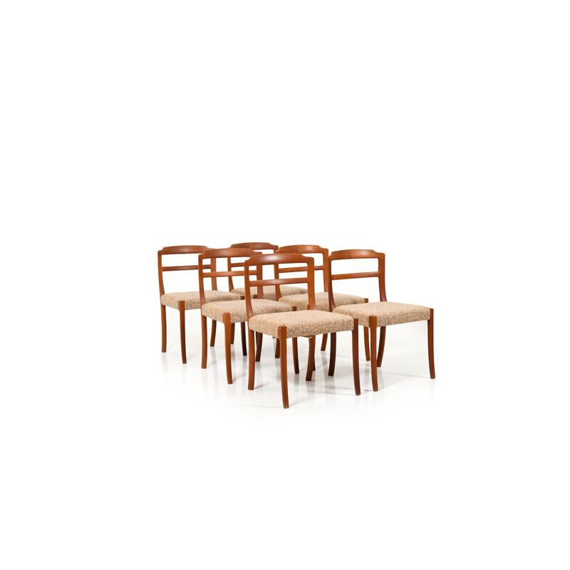 Set of 6 vintage Dining Chairs in Teak by Ole Wanscher for Cado 1970s