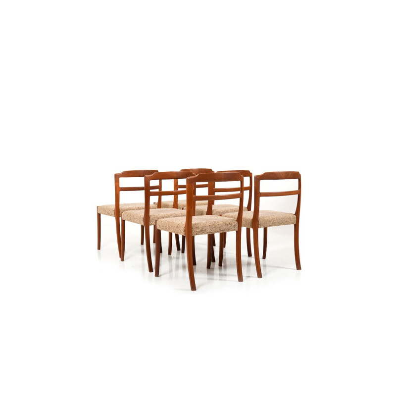 Set of 6 vintage Dining Chairs in Teak by Ole Wanscher for Cado 1970s