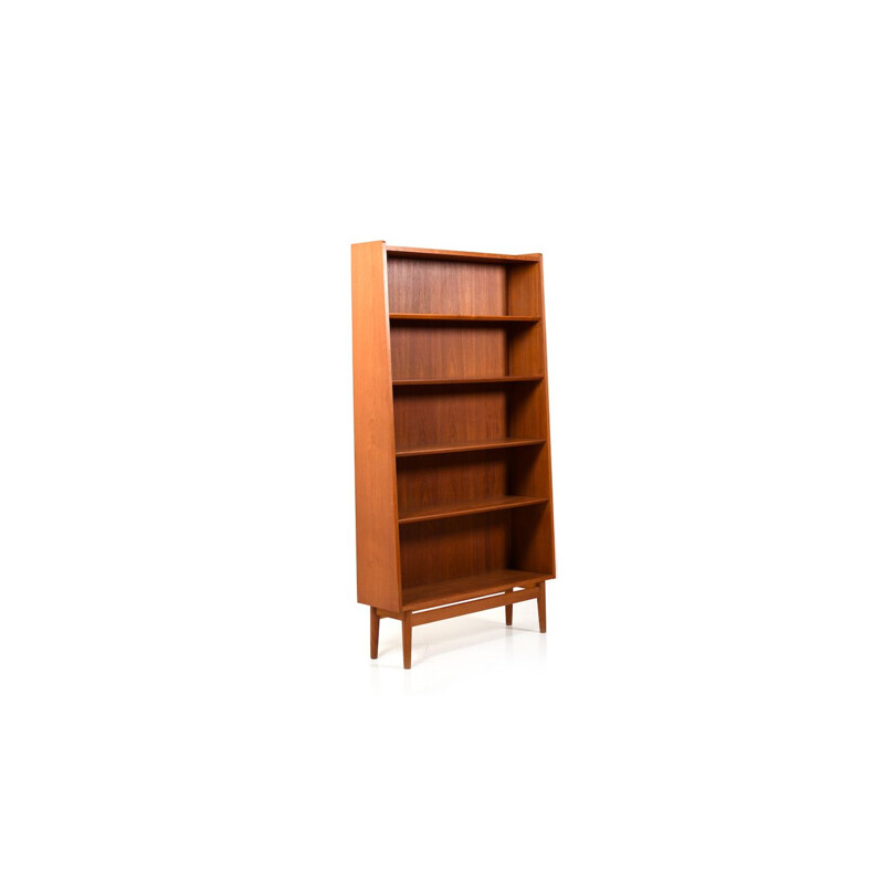 Vintage Conical Bookshelf  Bookcase in Teak by Johannes Sorth Danish 1950s