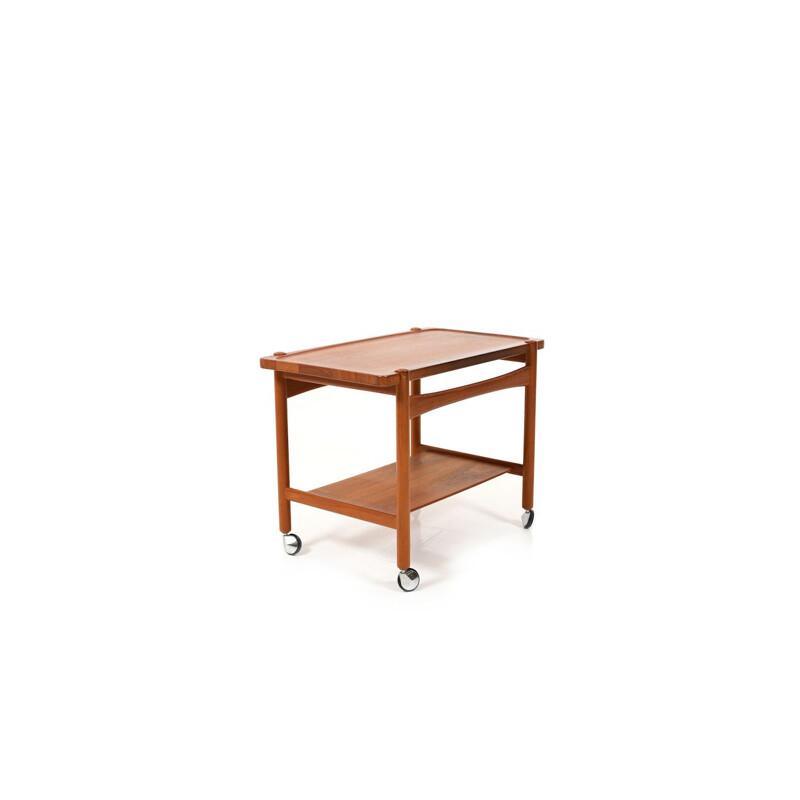 Vintage Teak Trolley  Bar Cart by Hans J. Wegner Danish 1960s