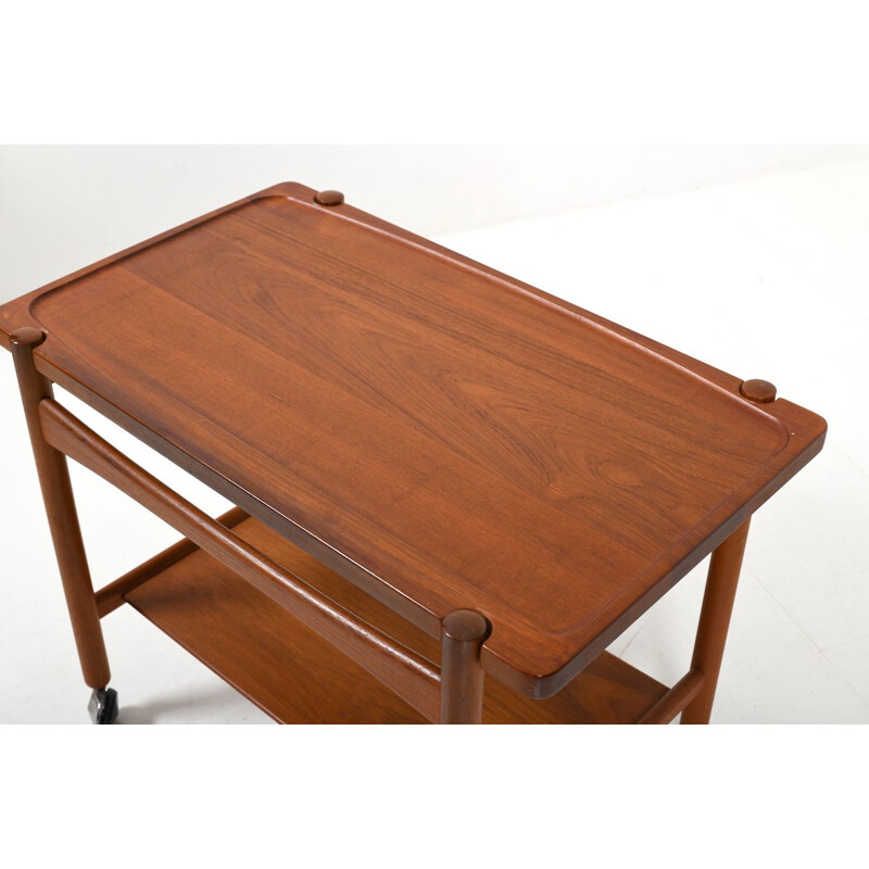 Vintage Teak Trolley  Bar Cart by Hans J. Wegner Danish 1960s