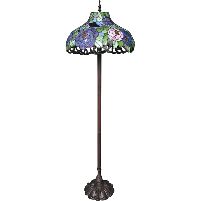 Vintage floor lamp with a butterfly Tiffany