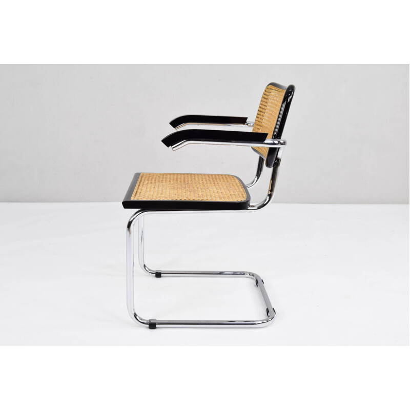  Mid-Century  B64 Cesca Chair with arms by Marcel Breuer, Italy 1970s