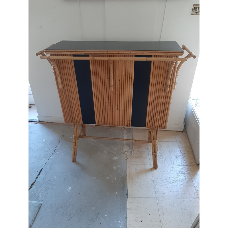 Vintage rattan bar 1950