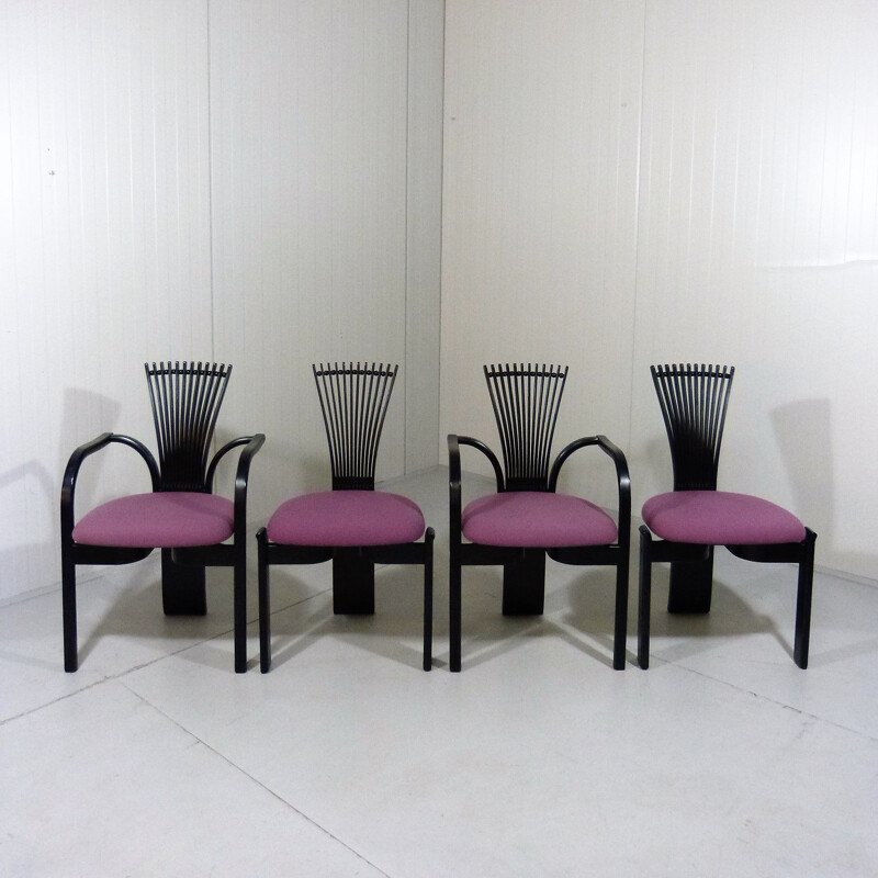 Set of 4 vintage Totem dining chairs by Torstein Nilsen for Westnofa, Norway 1980s