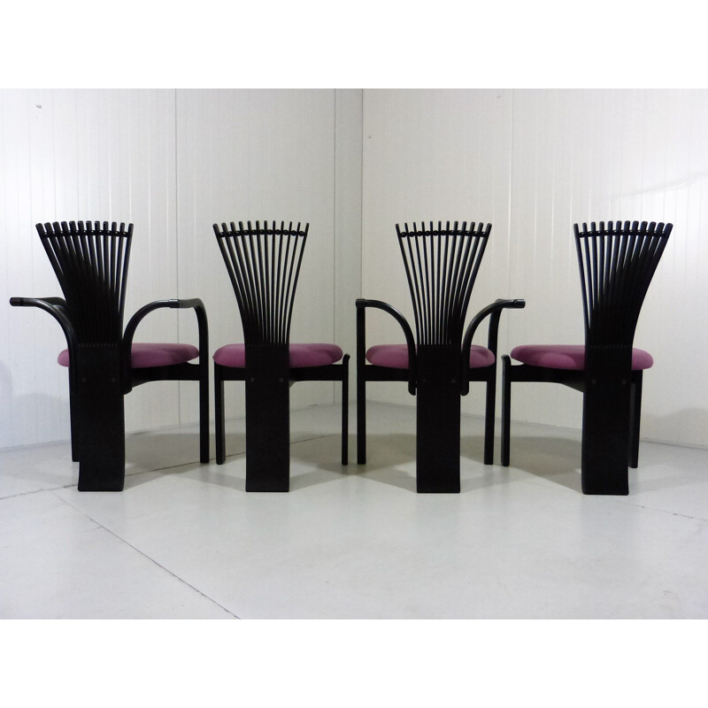 Set of 4 vintage Totem dining chairs by Torstein Nilsen for Westnofa, Norway 1980s
