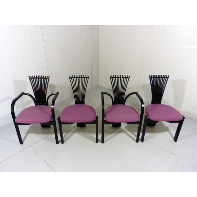 Set of 4 vintage Totem dining chairs by Torstein Nilsen for Westnofa, Norway 1980s