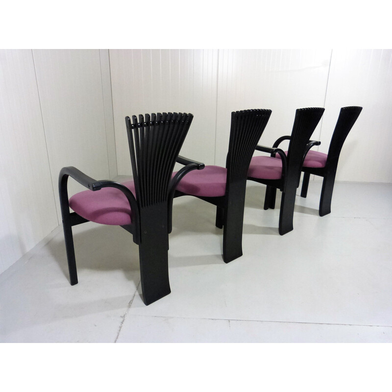 Set of 4 vintage Totem dining chairs by Torstein Nilsen for Westnofa, Norway 1980s