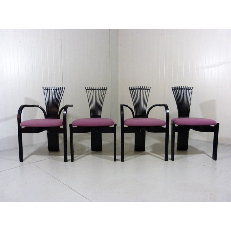 Set of 4 vintage Totem dining chairs by Torstein Nilsen for Westnofa, Norway 1980s