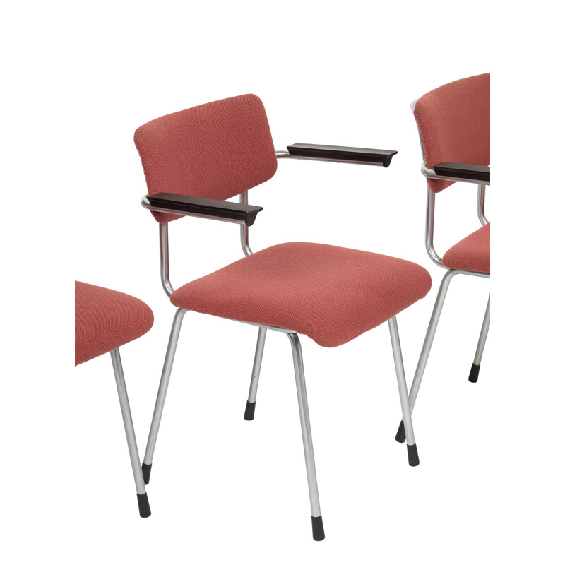 Set of 4 vintage chairs Model 1235 Gispen 1950s