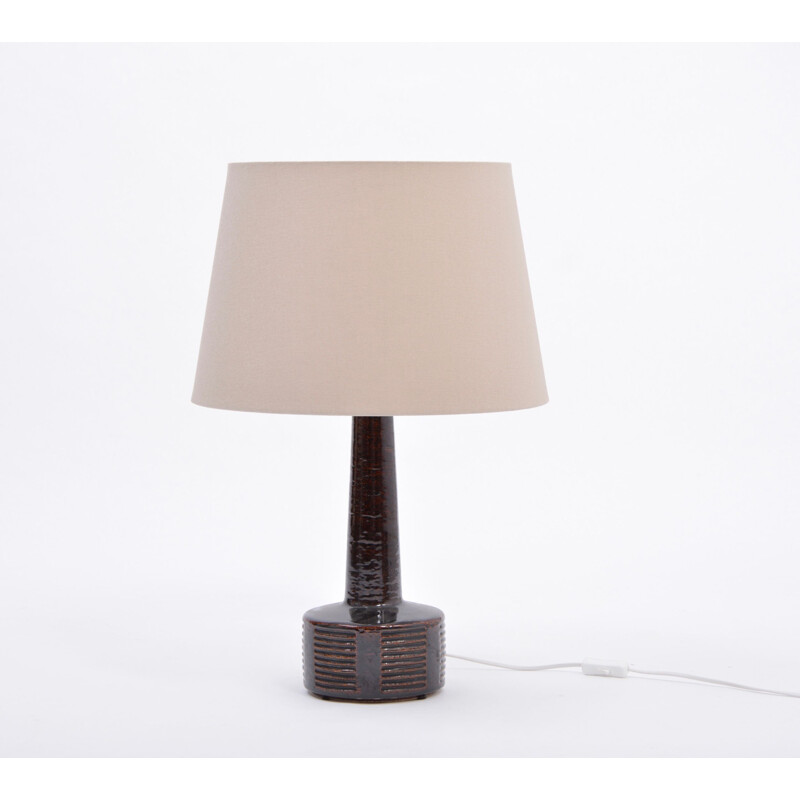 Vintage table lamp in Ceramic and Dark Brown by Per Linnemann Schmidt 1970s