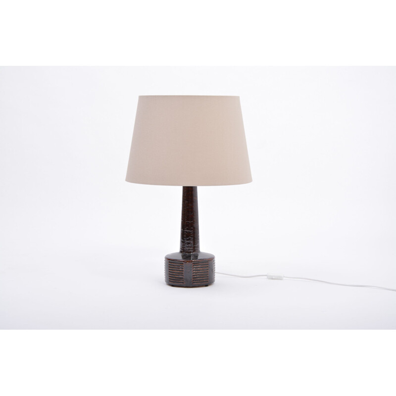 Vintage table lamp in Ceramic and Dark Brown by Per Linnemann Schmidt 1970s