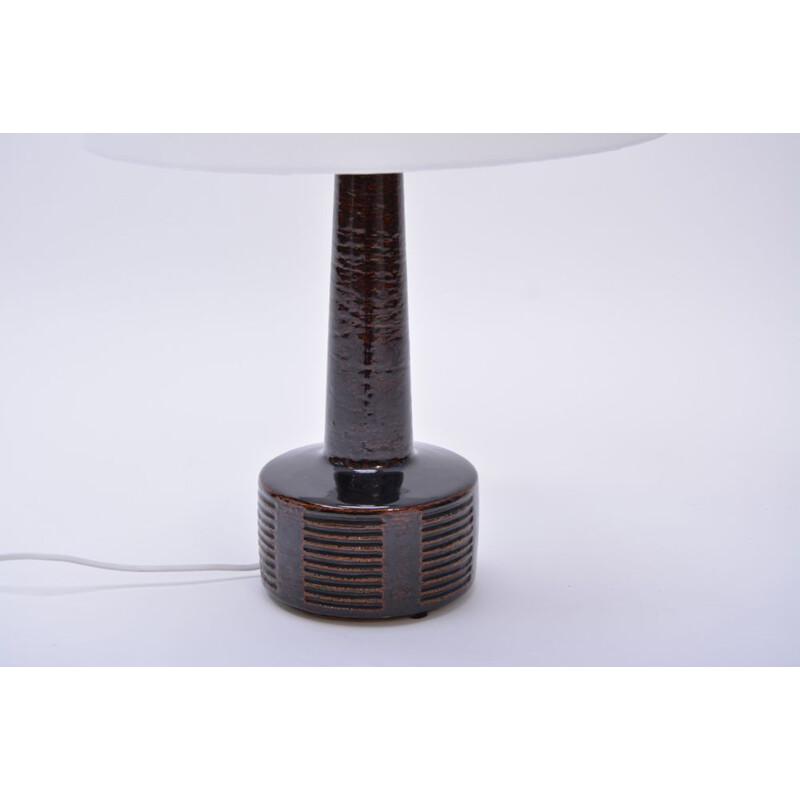 Vintage table lamp in Ceramic and Dark Brown by Per Linnemann Schmidt 1970s