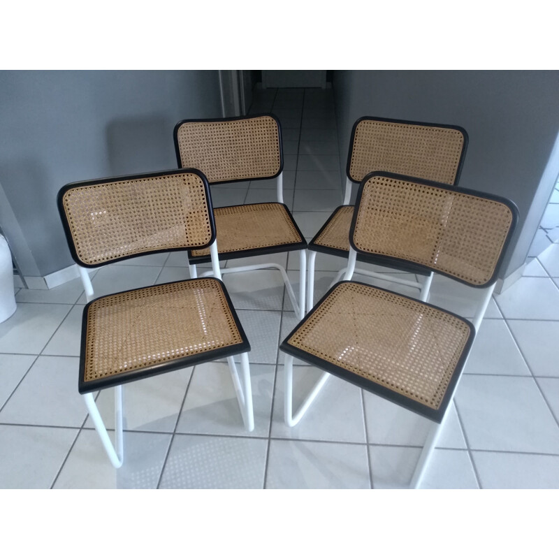 Suite of 4 Vintage Chairs Cesca B32 by Marcel Breuer 1990