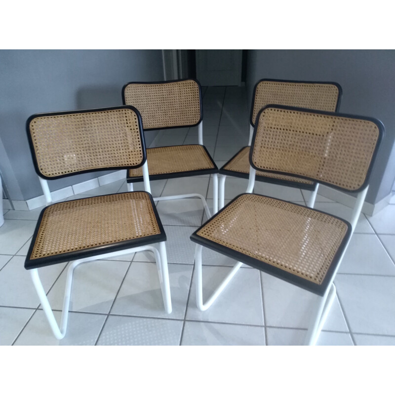 Suite of 4 Vintage Chairs Cesca B32 by Marcel Breuer 1990