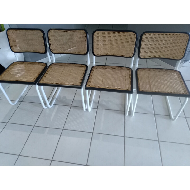 Suite of 4 Vintage Chairs Cesca B32 by Marcel Breuer 1990