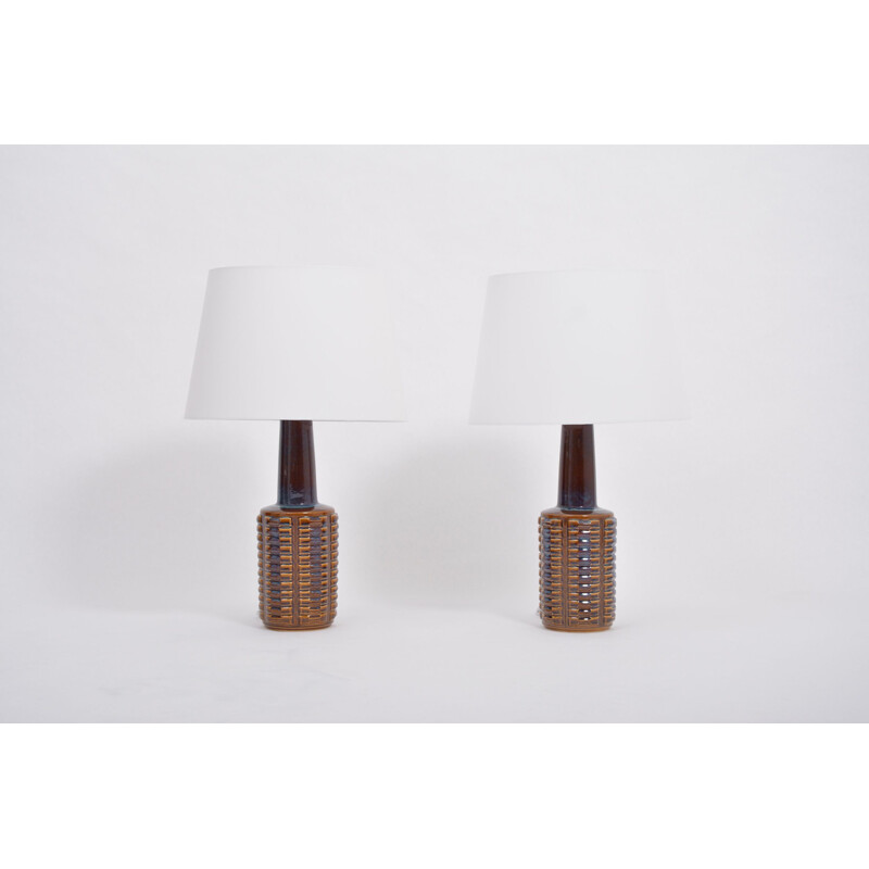 Pair of Tall Vintage Ceramic Table Lamps by Einar Johansen for Soholm 1960s