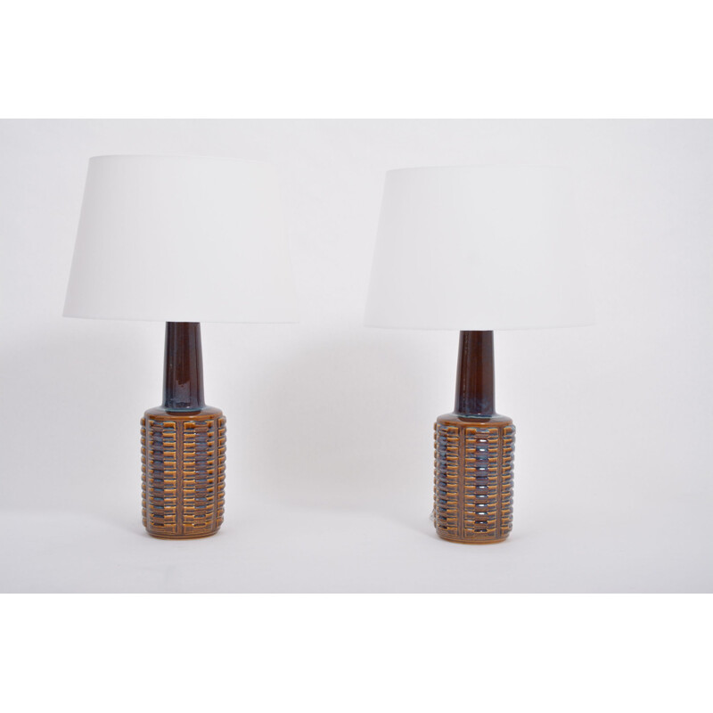 Pair of Tall Vintage Ceramic Table Lamps by Einar Johansen for Soholm 1960s