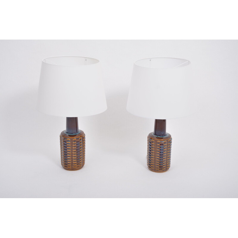 Pair of Tall Vintage Ceramic Table Lamps by Einar Johansen for Soholm 1960s