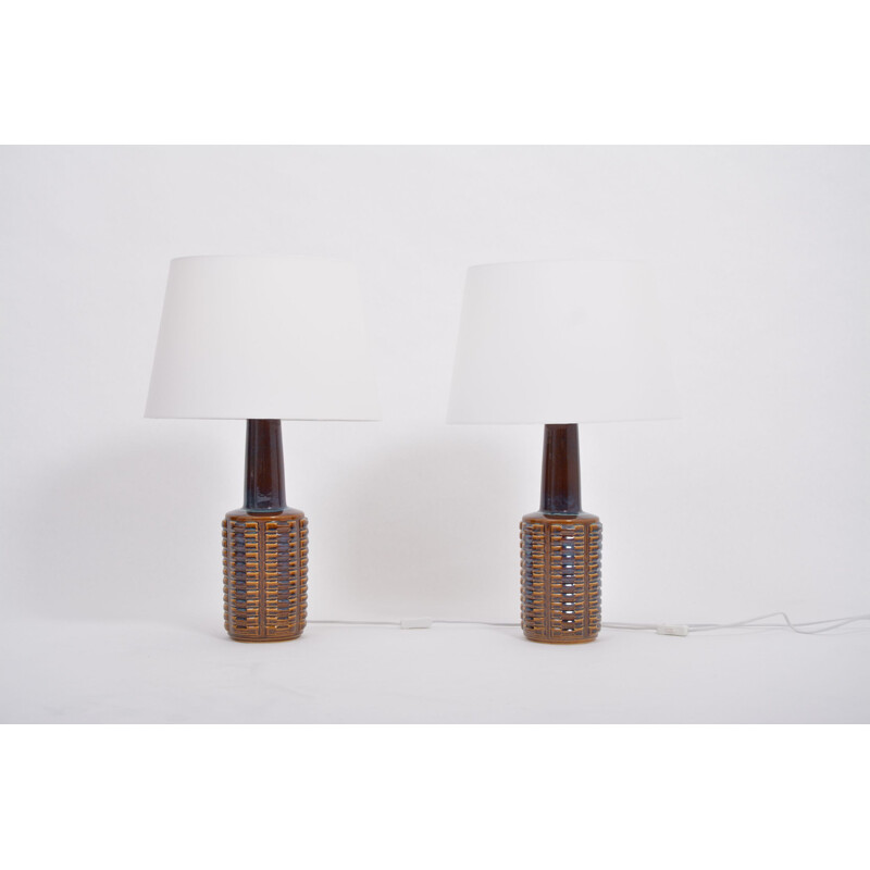 Pair of Tall Vintage Ceramic Table Lamps by Einar Johansen for Soholm 1960s