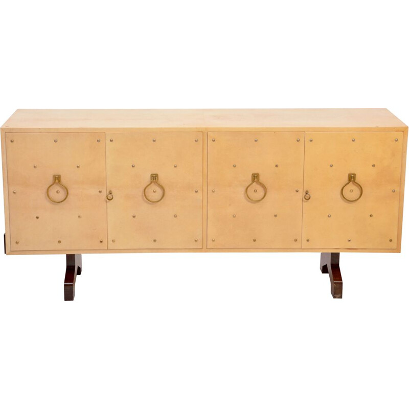 Vintage wooden sideboard by Aldo Tura, Italy 1970