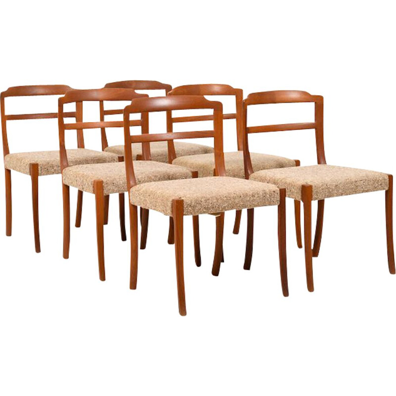 Set of 6 vintage Dining Chairs in Teak by Ole Wanscher for Cado 1970s