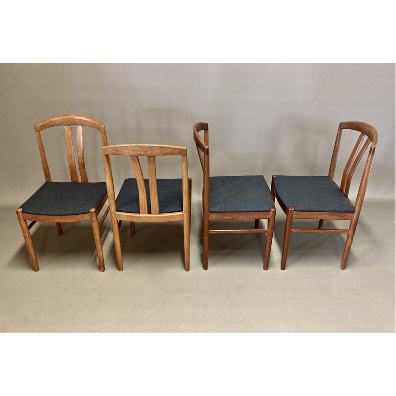 Ensemble de 4 chaises vintage teck estampille Johansson Sweden 1950