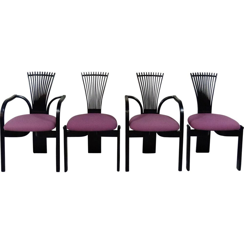 Set of 4 vintage Totem dining chairs by Torstein Nilsen for Westnofa, Norway 1980s
