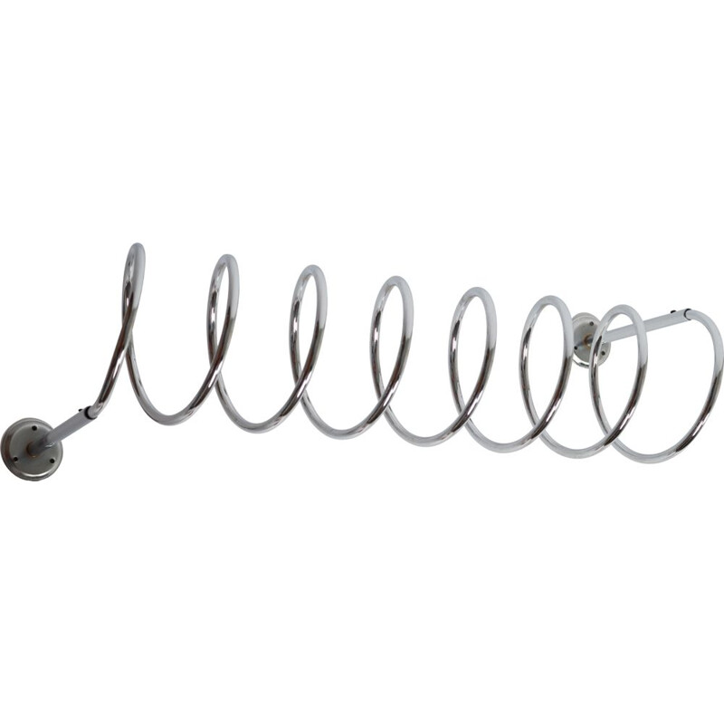 Vintage Chromed spiral coat rack, extra large.