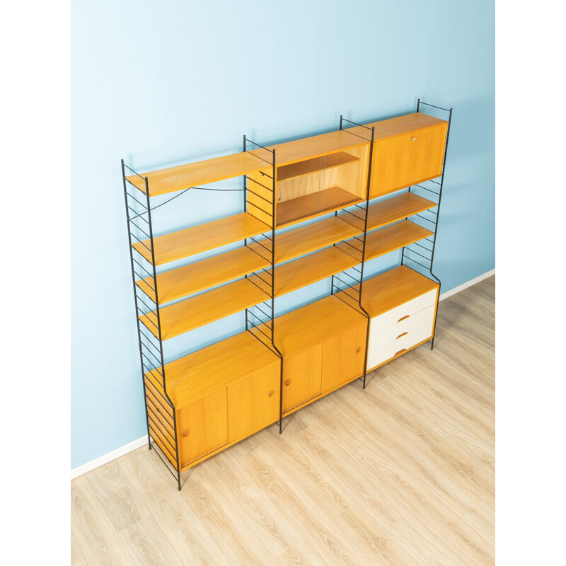 Vintage shelf system in ash veneer WHB Germany 1960s