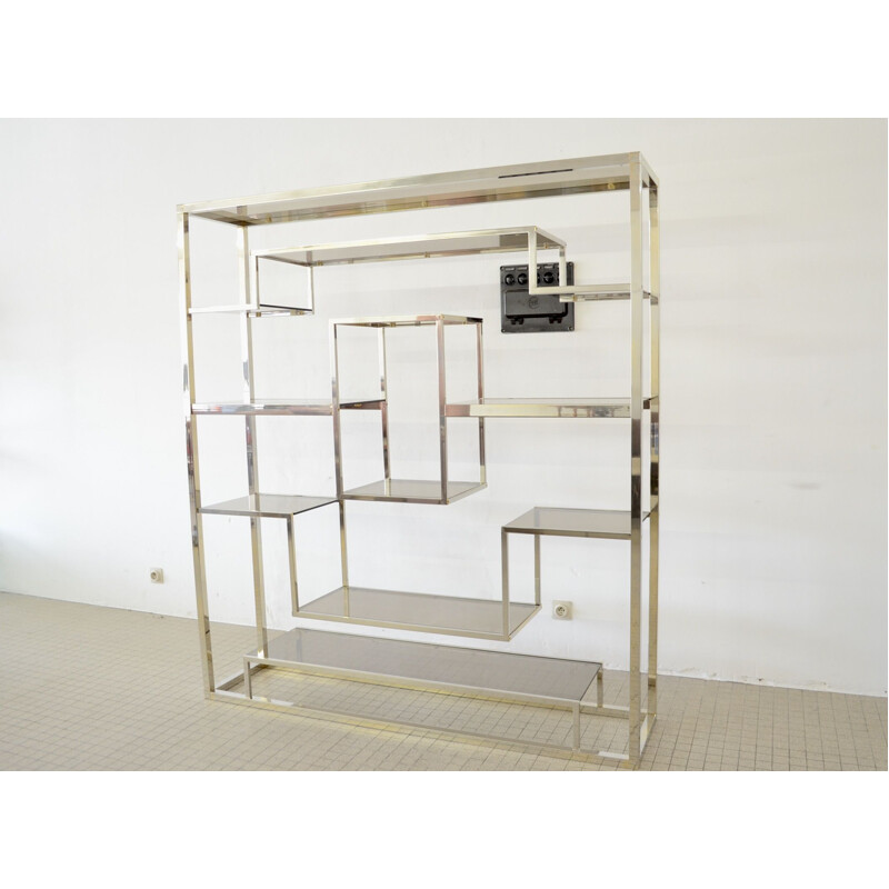 Vintage etagere in chrome Belgo Chrom hollywood regency 1980s