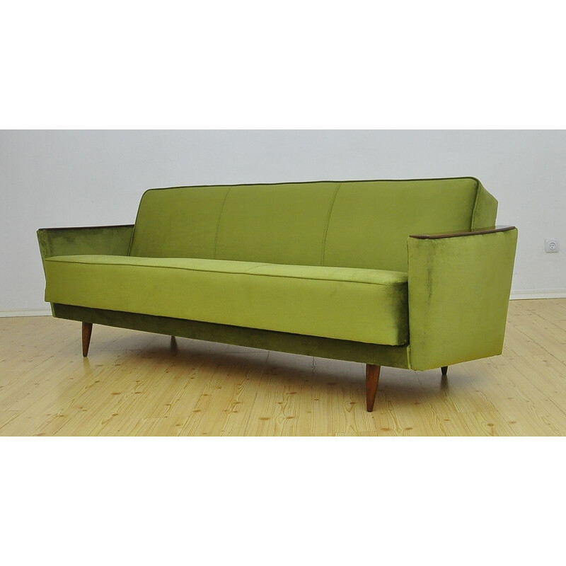 Mid-century velvet sofa daybed, 1960s