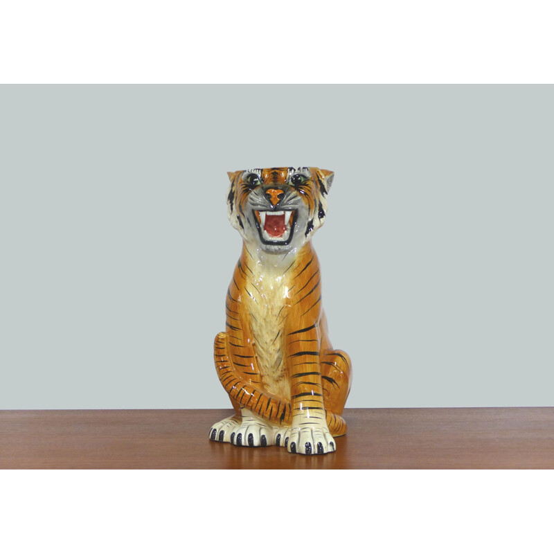 Vintage Umbrella jar tiger 1970 