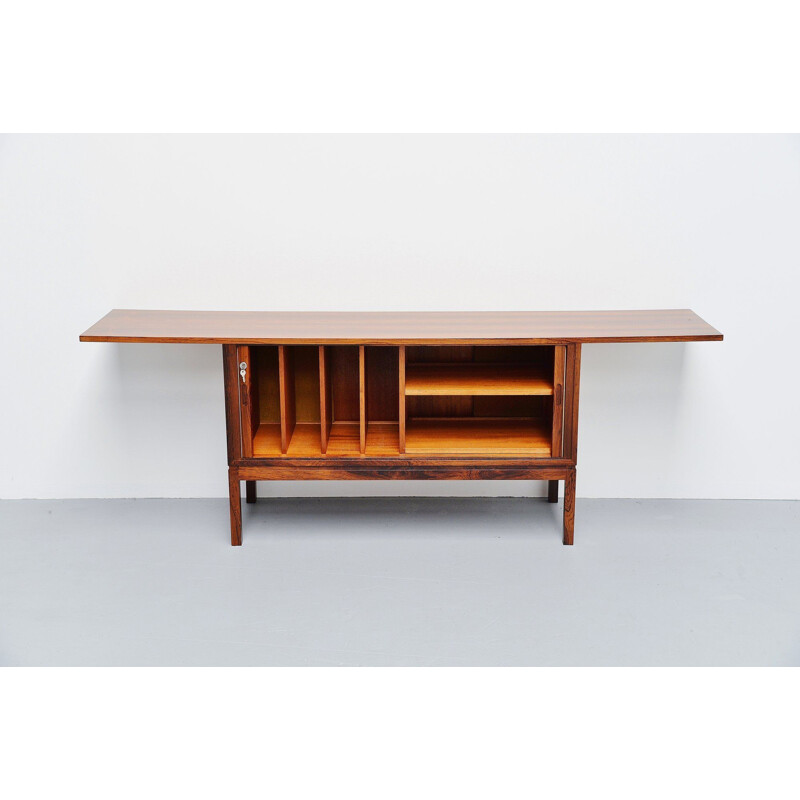 Vintage drybar cabinet unusual shaped rosewood Denmark 1960
